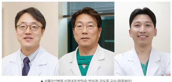 ▲ 서울아산병원 심장내과 박덕우·박승정·강도윤 교수(왼쪽부터)