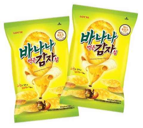 롯데 바나나 먹은 감자칩
