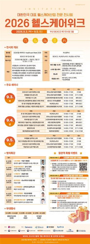 부산, 미래 건강 혁신 이끈다…'2026 헬스케어 위크' 3일 벡스코서 화려한 막