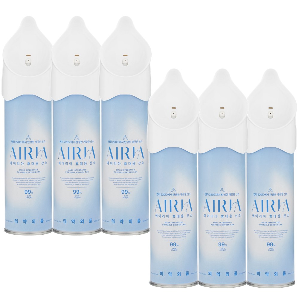 [5.9L 고농도] 식약처 허가 에어리아 휴대용 산소캔 655ml