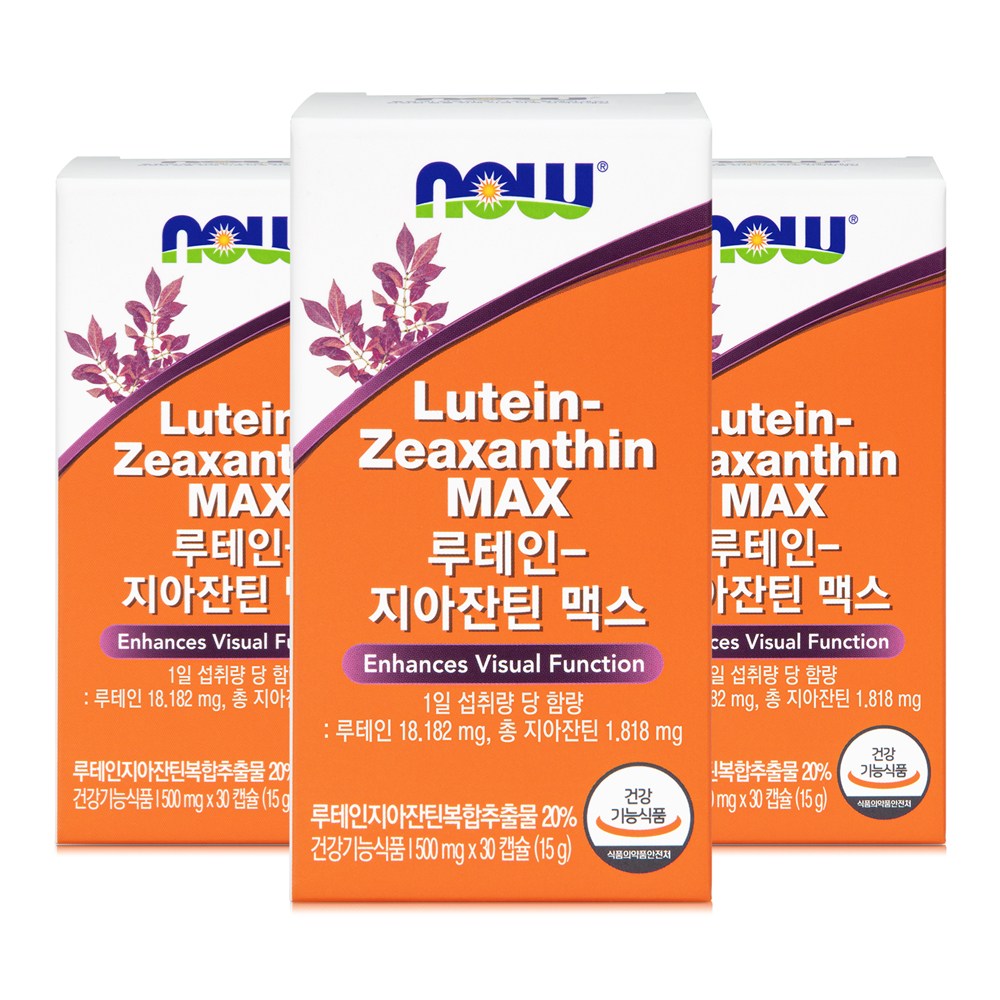 나우푸드 루테인 지아잔틴 맥스 30캡슐 3박스 3개월분, 30정, 3개