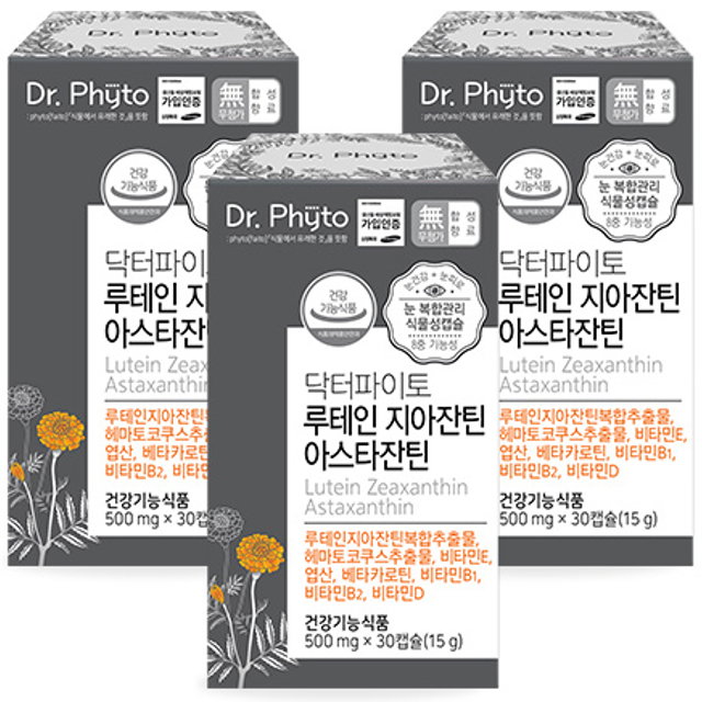 닥터파이토 루테인 지아잔틴 아스타잔틴, 30정, 3개
