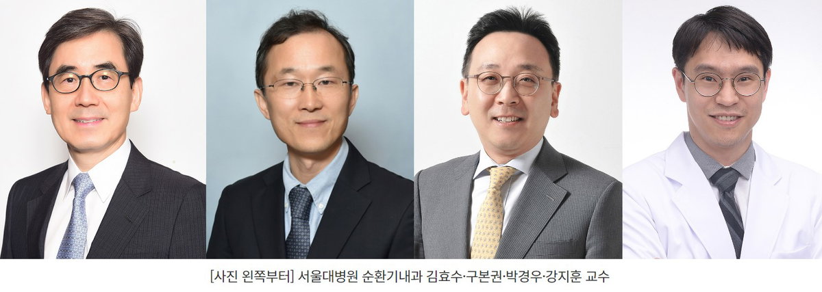 [사진 왼쪽부터] 서울대병원 순환기내과 김효수&middot;구본권&middot;박경우&middot;강지훈 교수 