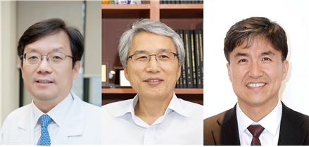 (왼쪽부터) 서울아산병원 혈액내과 이규형 교수, 한국생명공학연구원 최인표 명예연구원, 조광현 카이스트 바이오및뇌공학과 교수. (서울아산병원 제공)