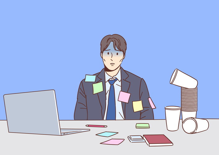 야근하는 직장인