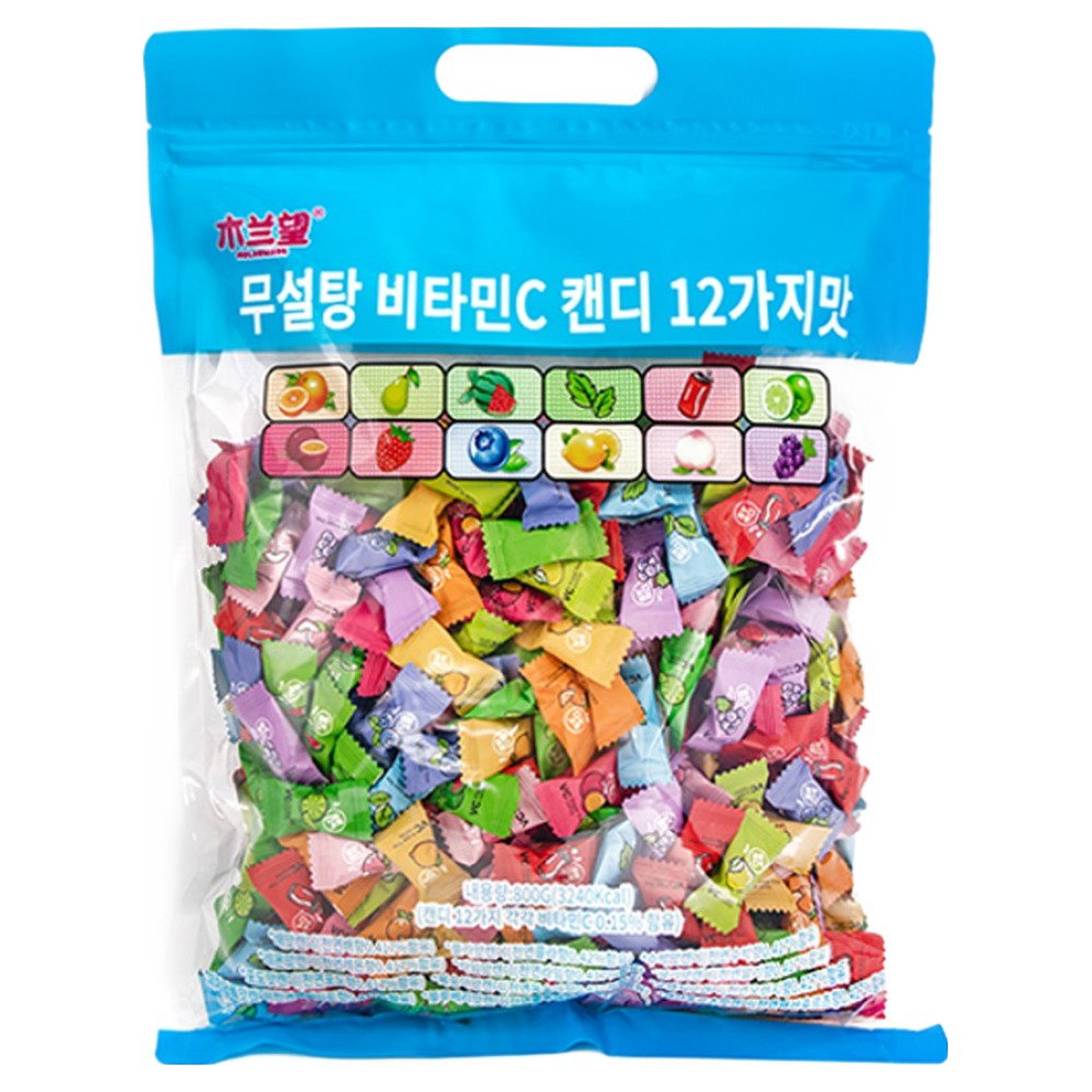 무란왕 무설탕 12가지맛 비타민C 민트 미니 캔디, 800g, 1개