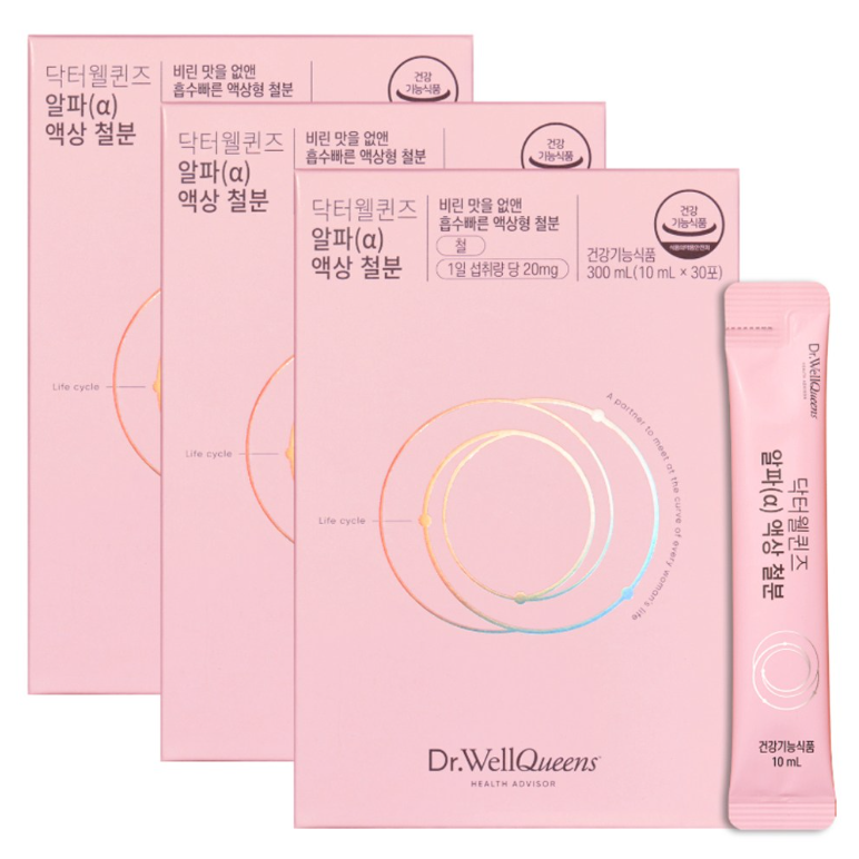 닥터웰퀸즈 알파 액상철분, 300ml, 3개