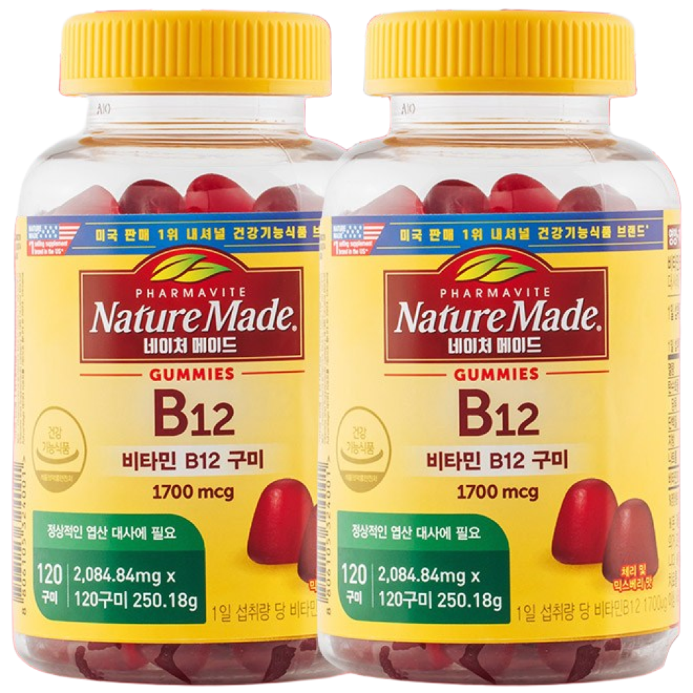 네이처메이드 비타민B12 구미 1700mcg, 120정, 2개