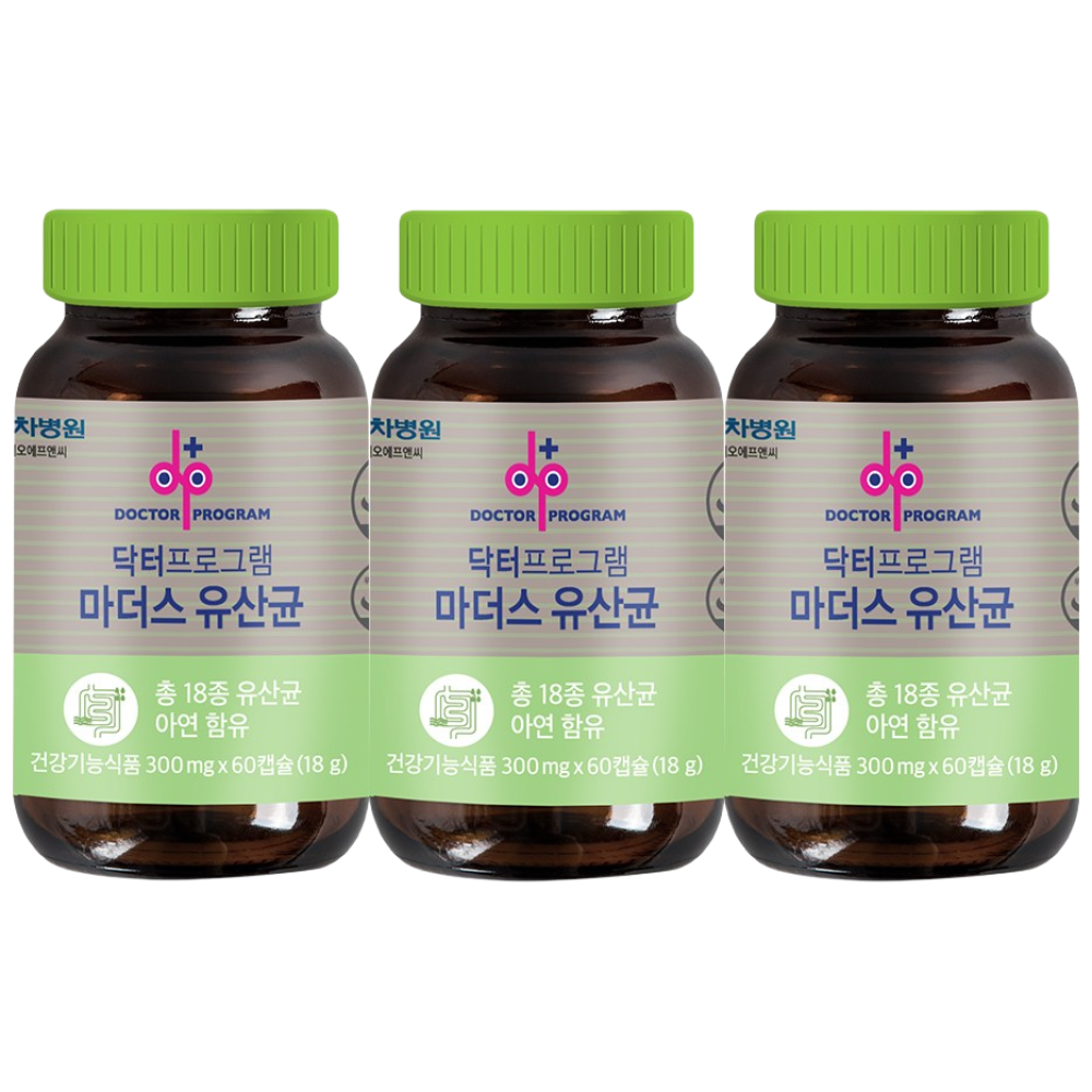 차바이오 닥터프로그램 마더스 유산균 3병 6개월분 냉장배송 온가족 유산균 패밀리, 60정, 3개