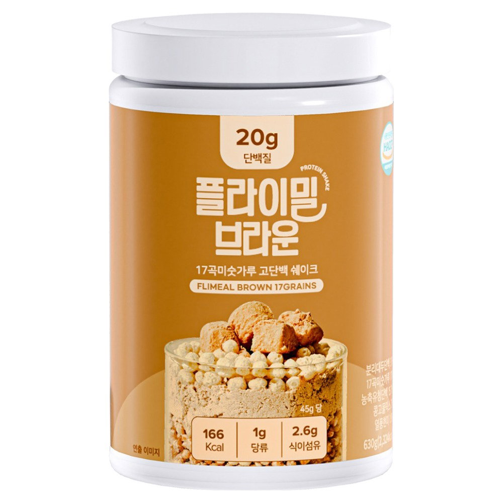 플라이밀 브라운 17곡미숫가루 고단백 단백질 쉐이크, 630g, 1개