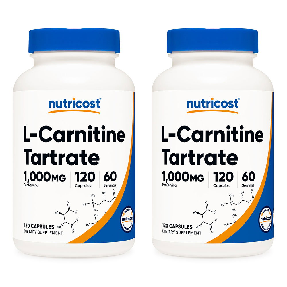 뉴트리코스트 L-카르니틴 타르트레이트 1000mg 120캡슐 2병, 2개, 120정