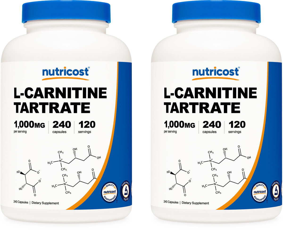 뉴트리코스트 L-카르니틴 타르트레이트 1000mg 240캡슐 2병, 120회분, 2개