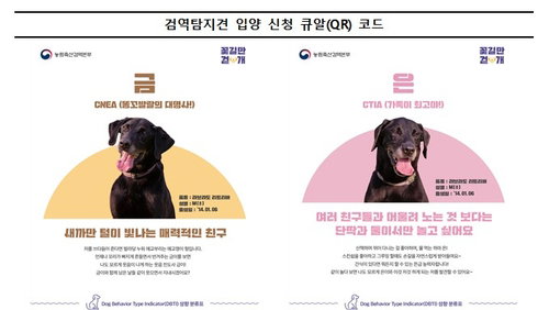 모바일 '원클릭'으로 탐지견 6마리 입양길 활짝
