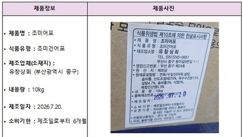 식약처, 식중독 어포·납 블루베리즙 회수…국민 건강 비상