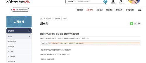 창원 '집콕 폭염병' 비상…쉼터 59곳 야간개방